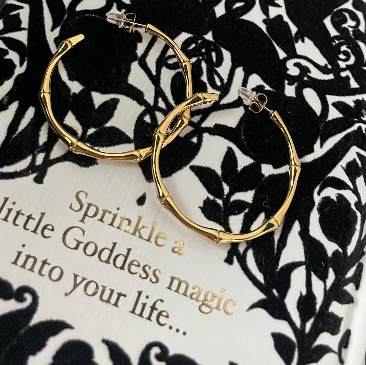 Bamboo gold plated hoop A75