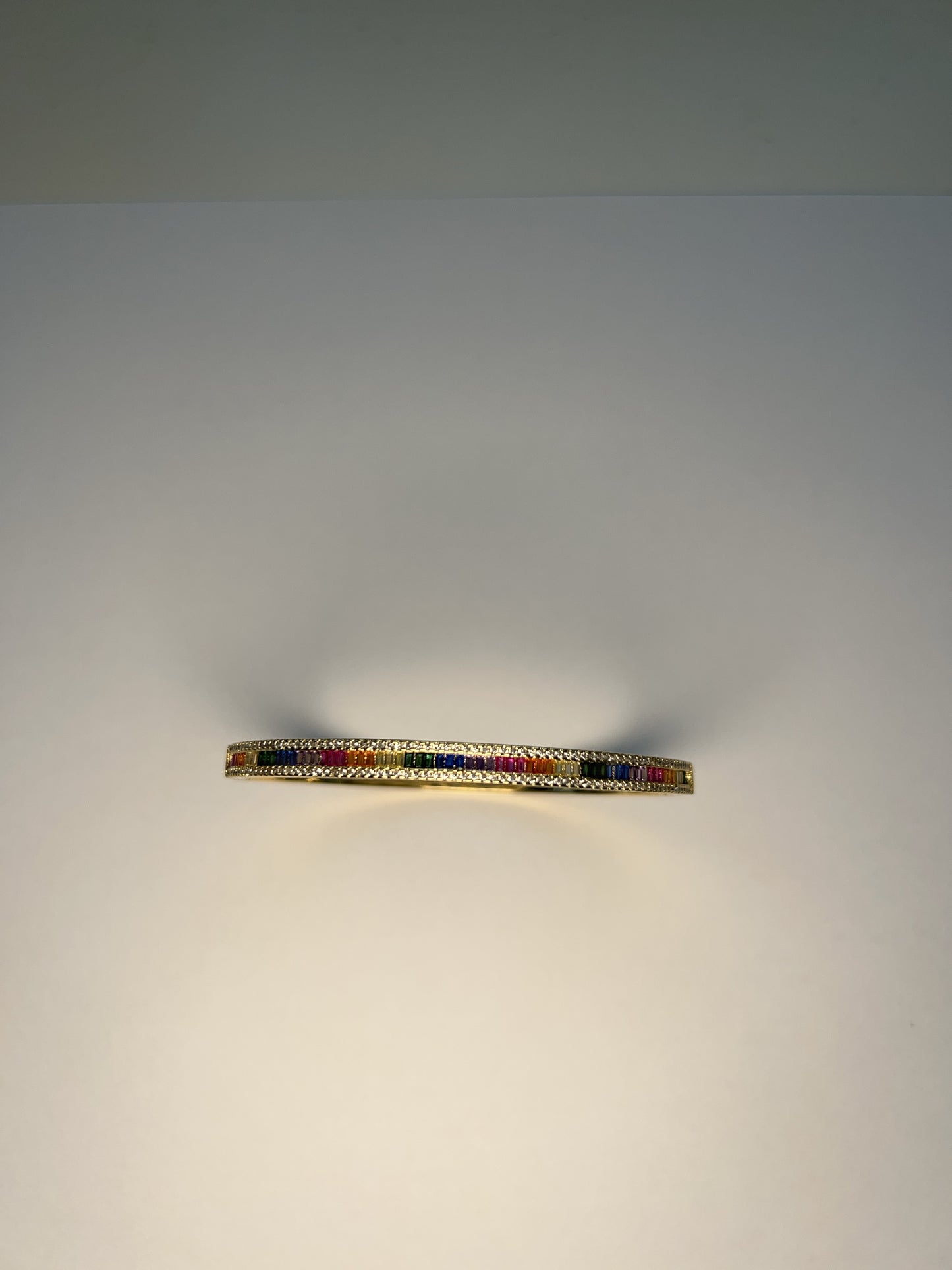 Multicoloured gold plated bangle