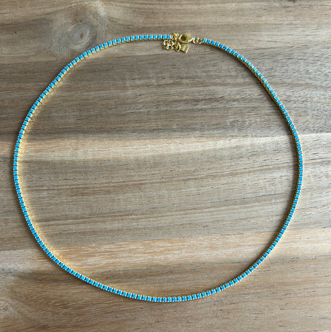 Turquoise tennis necklace 61