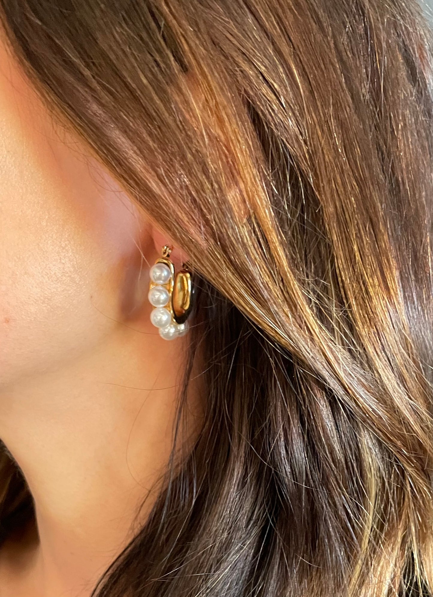 Statement Pearl hoop 55