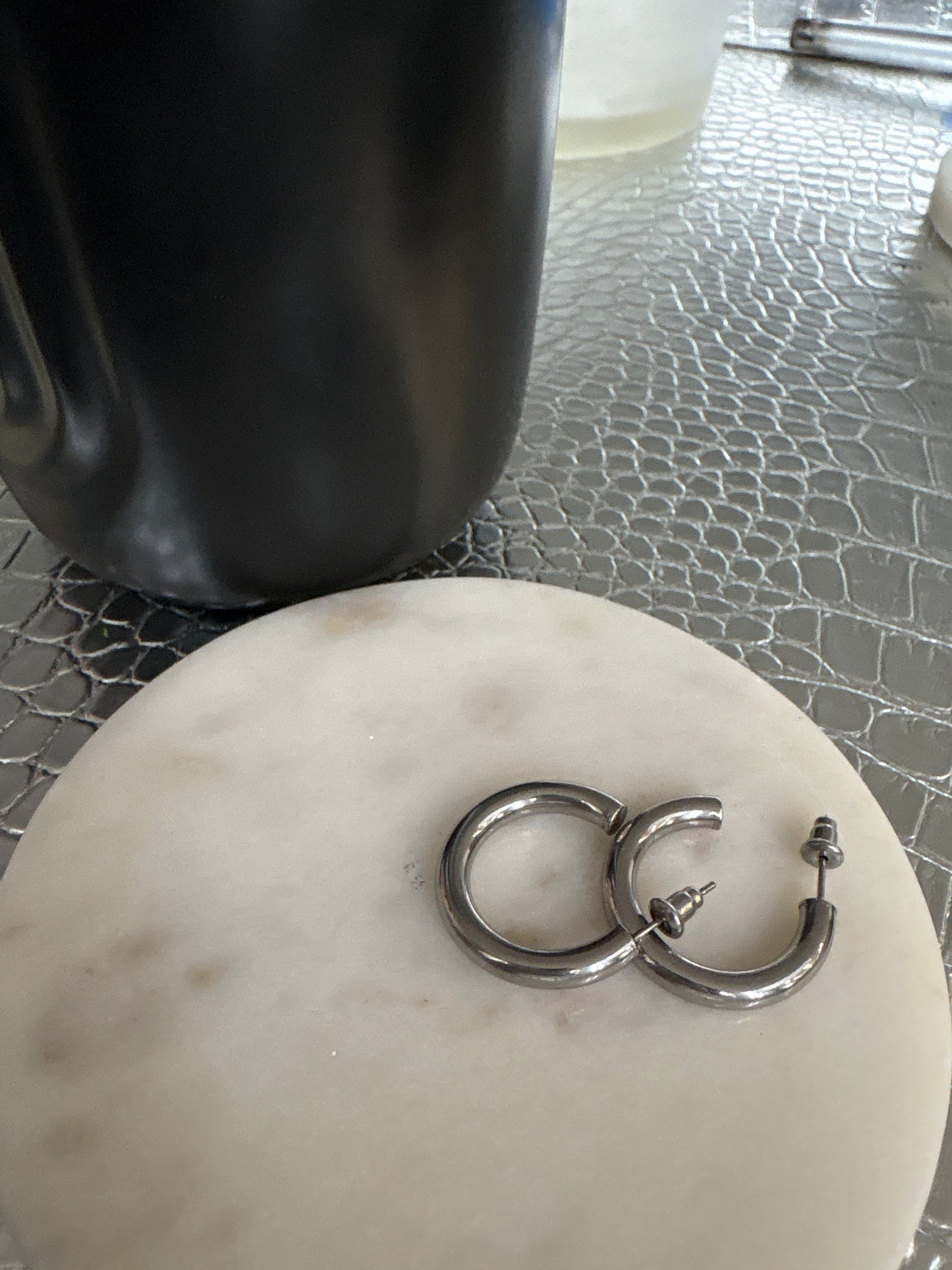 A80 small silver hoop