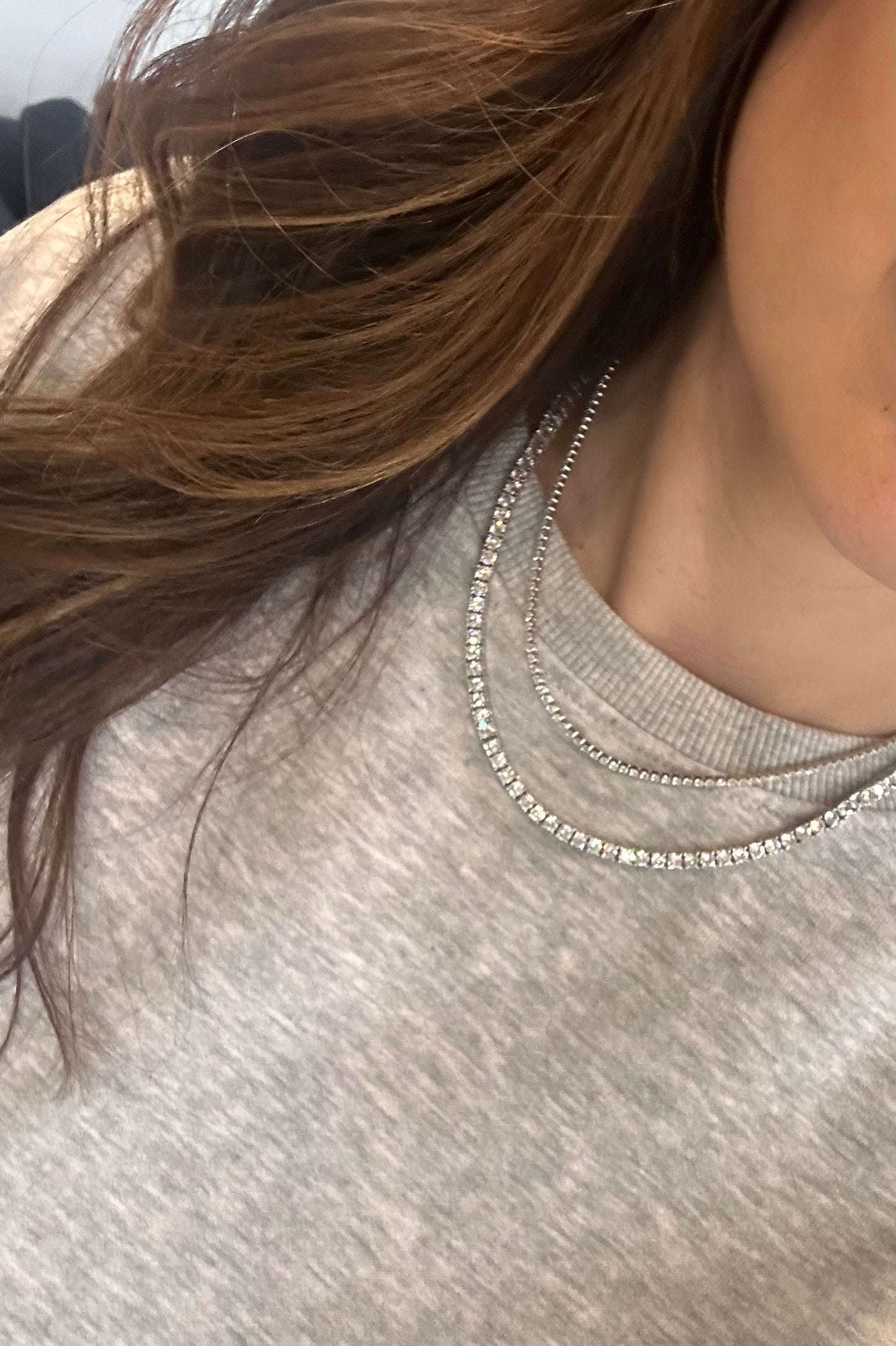 Chunky diamanté tennis necklace 07
