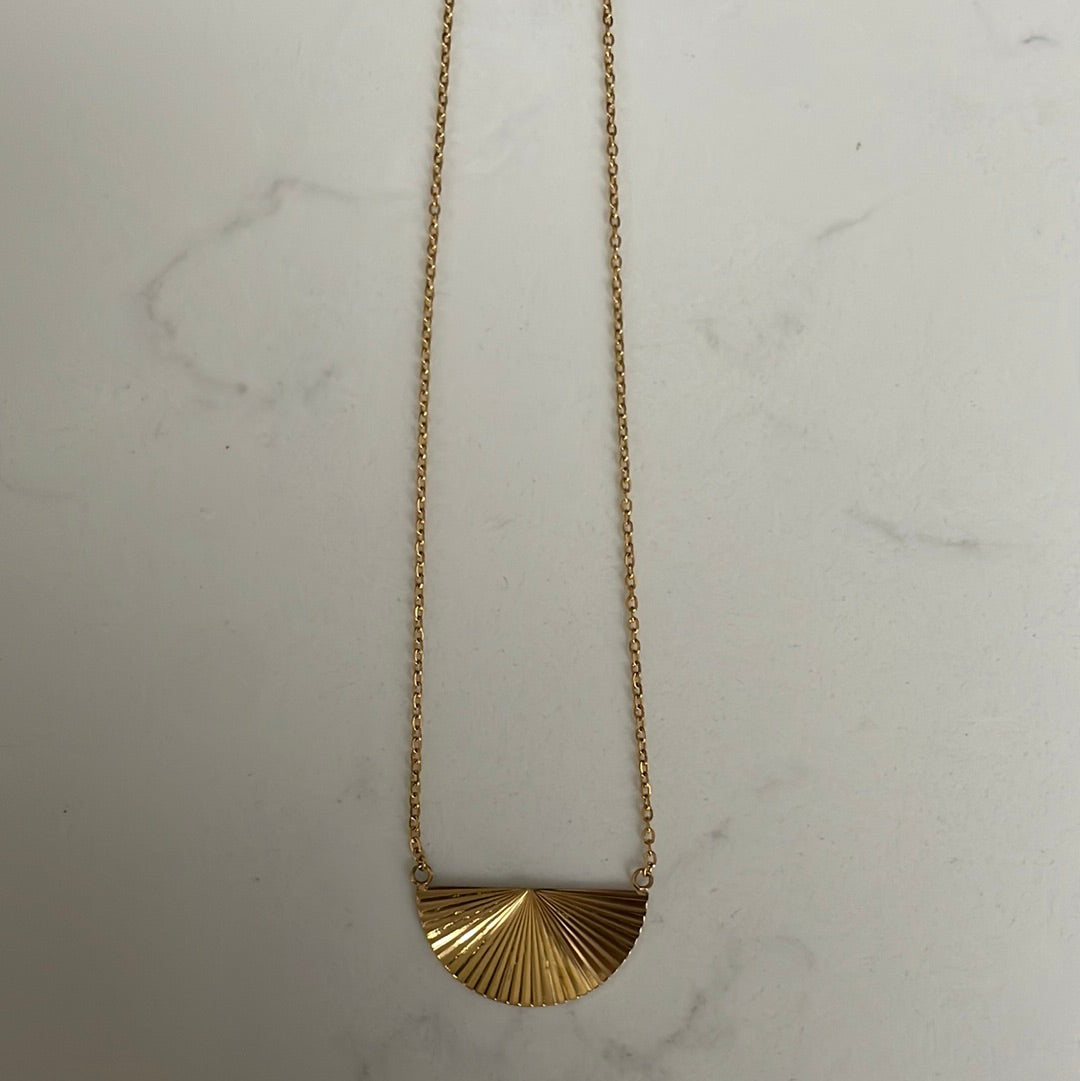 Gold semi circle necklace 27