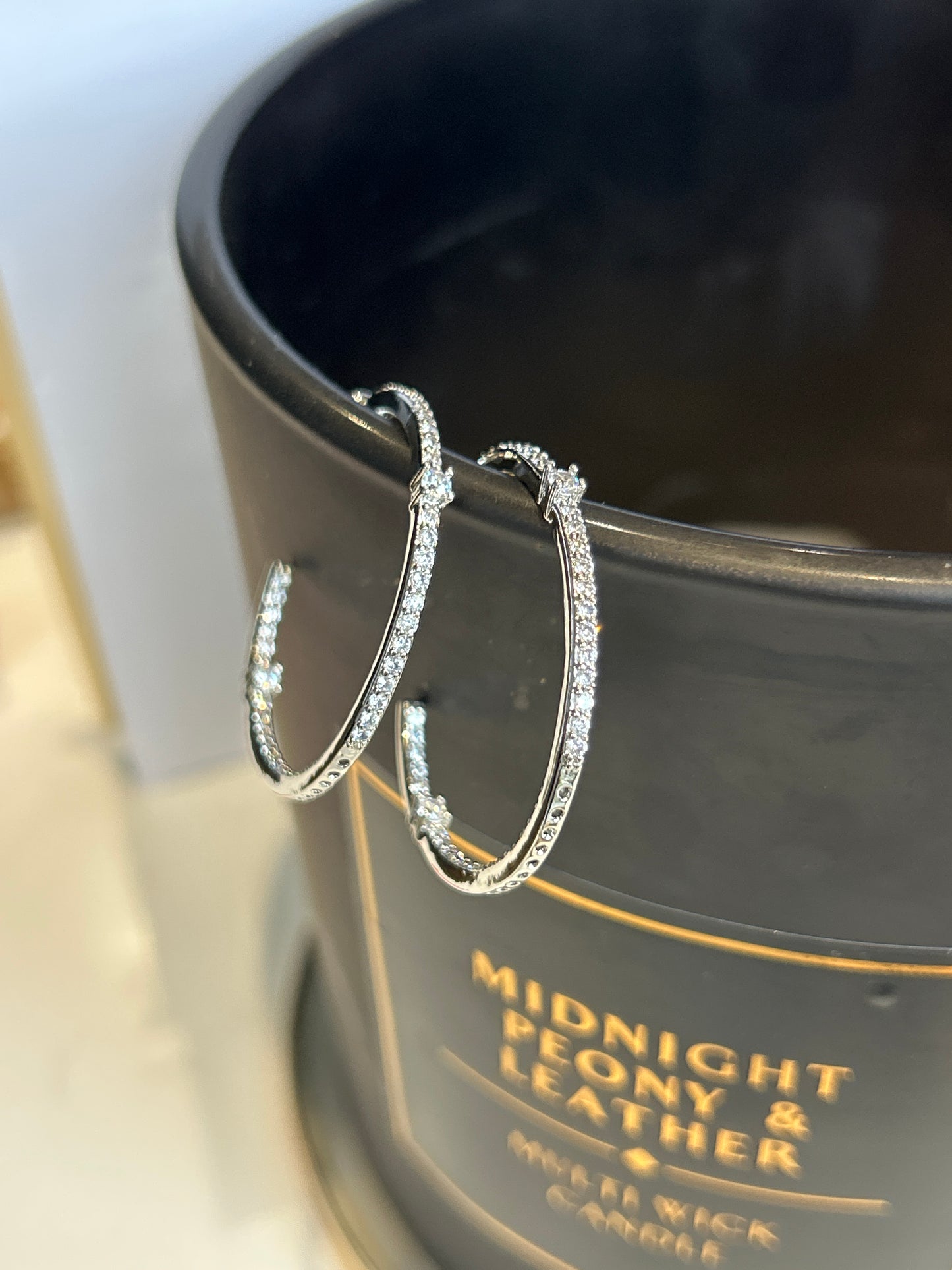 Diamanté large hoop A19