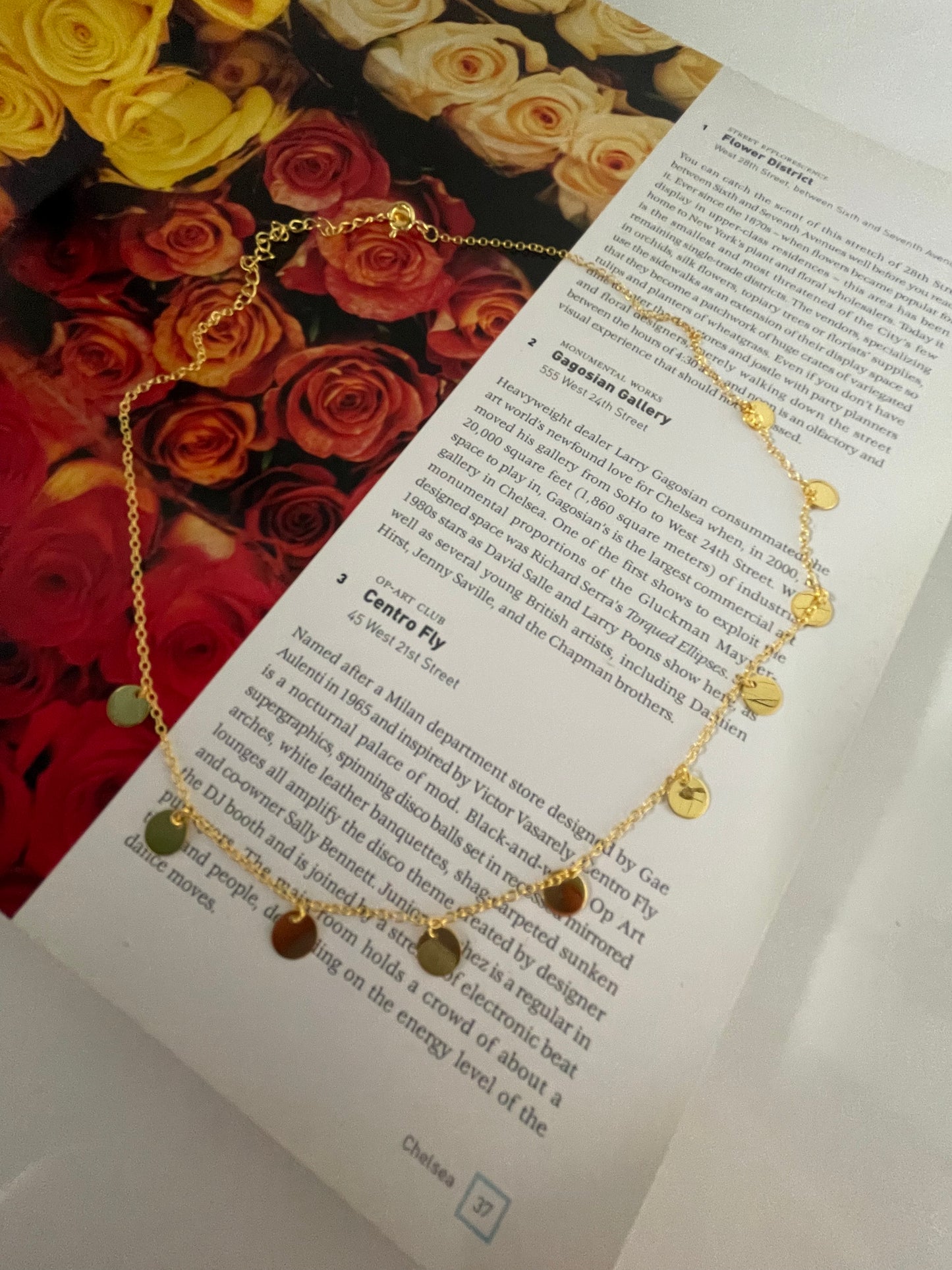 Gold disc necklace 20