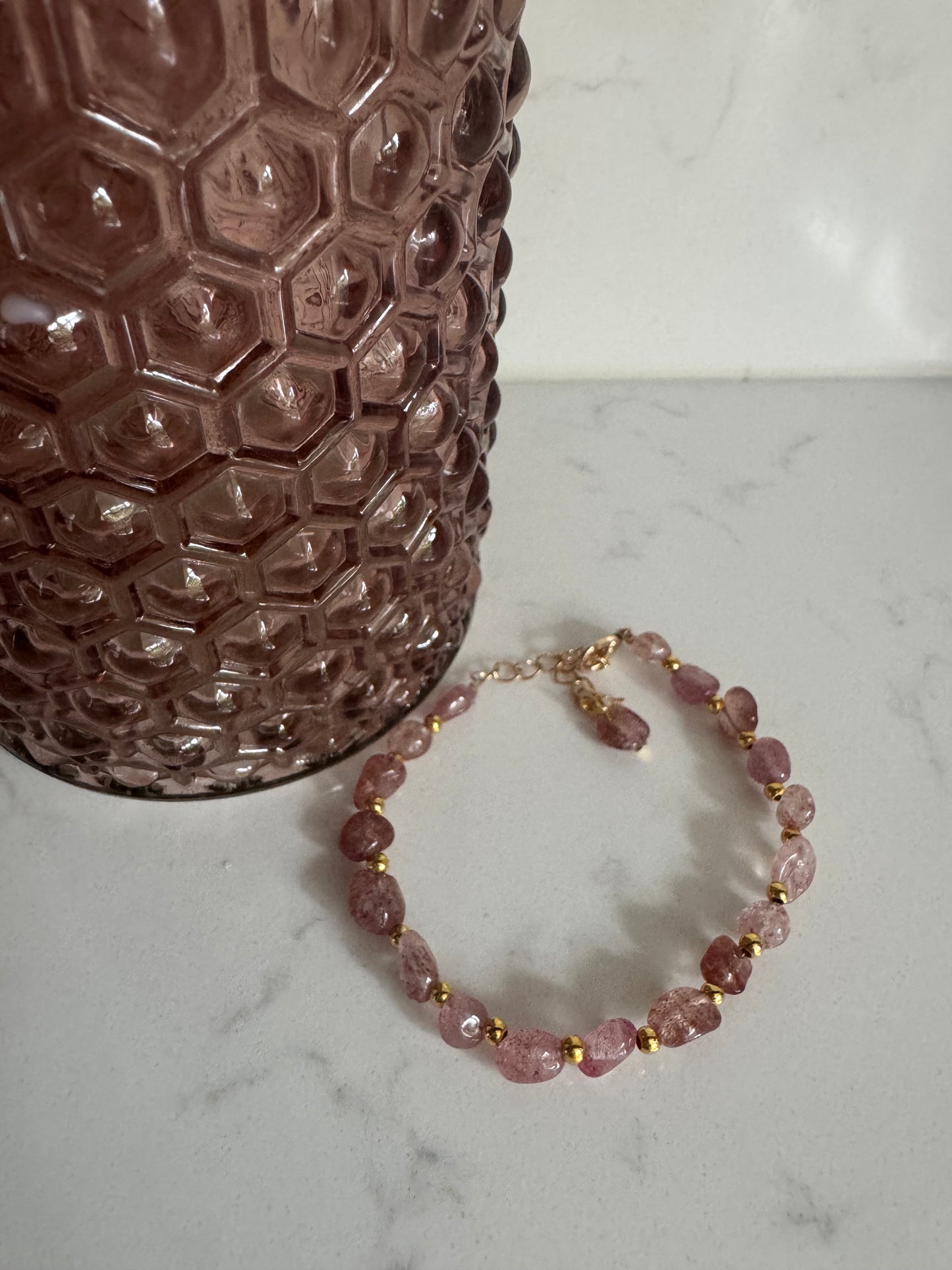 Rose quartz natural stone bracelet B32