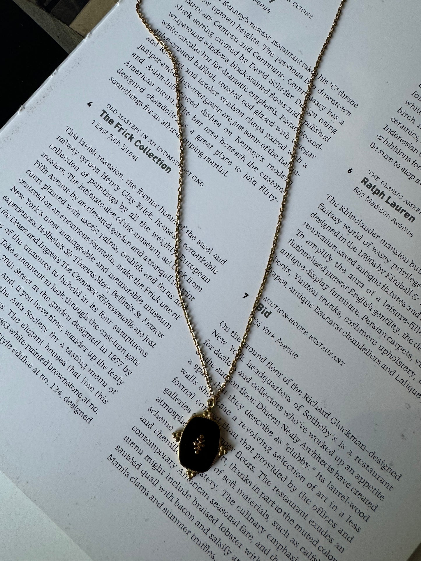 Black gold long pendant necklace 66