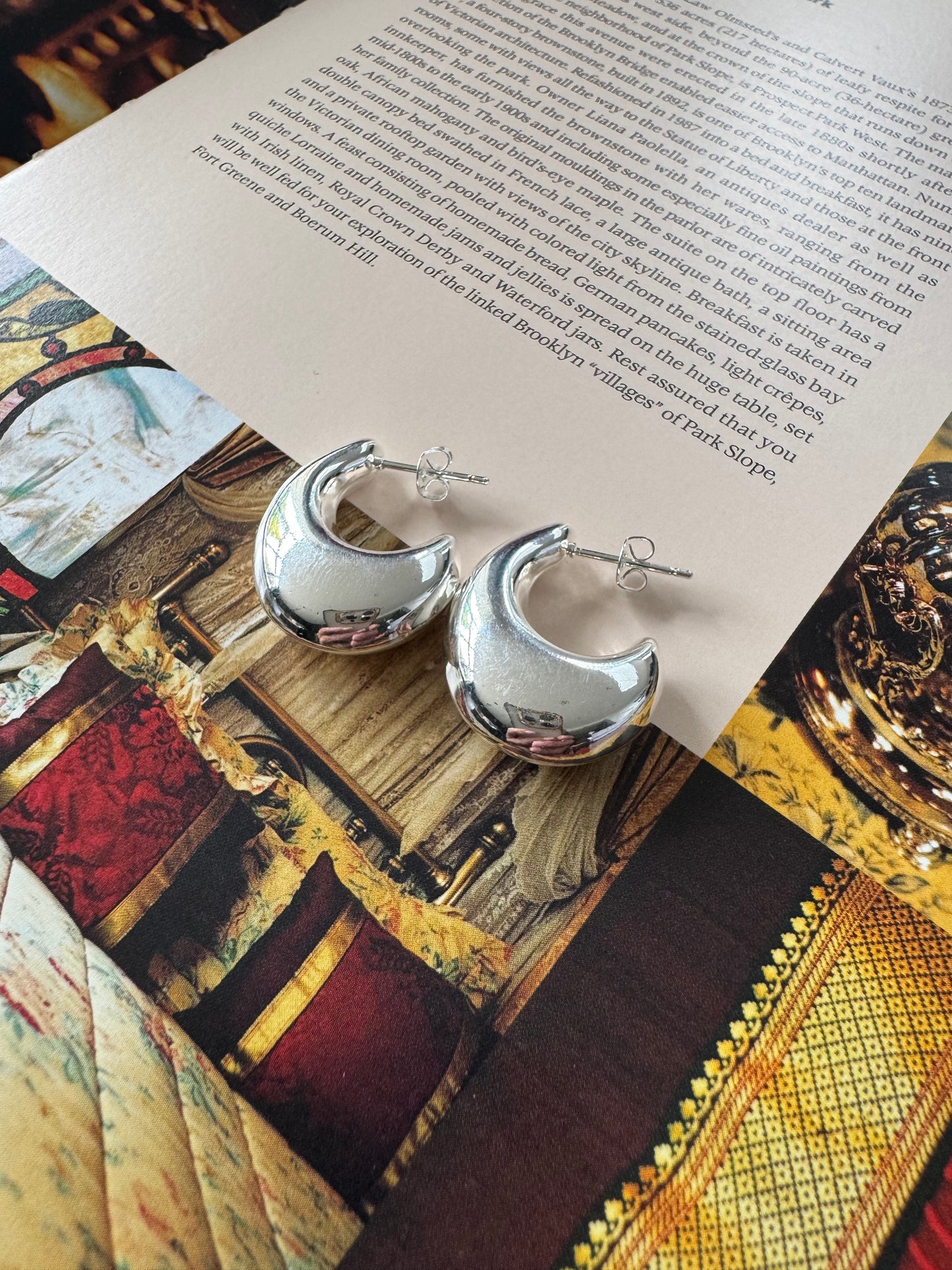 Silver moon earrings B58