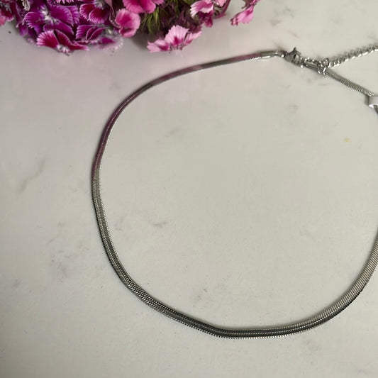 Silver snake necklace 49