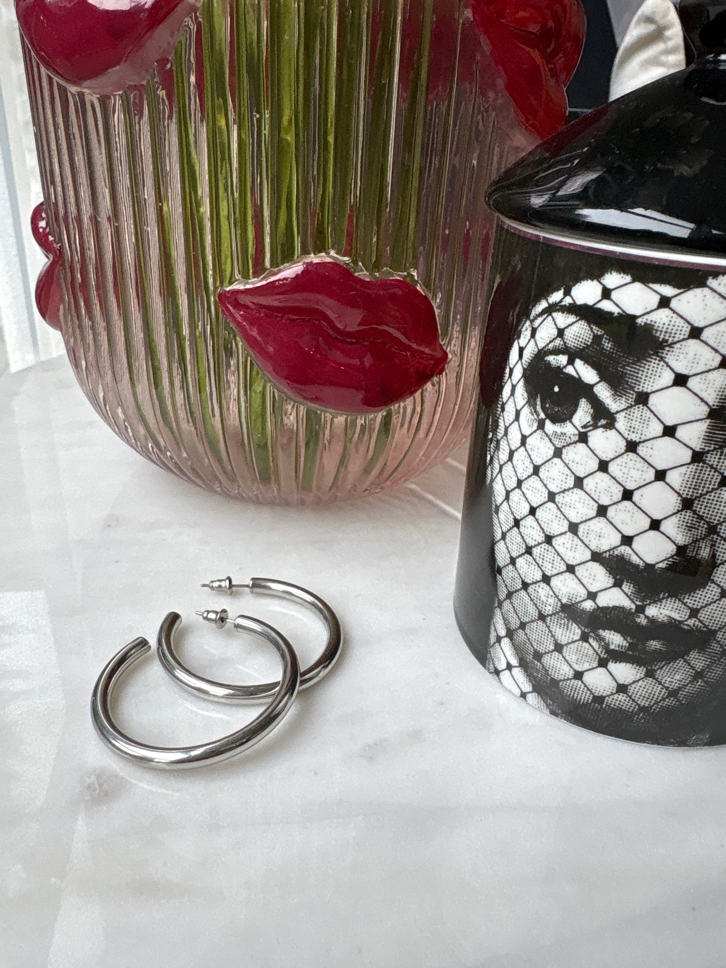 A79 Large silver hoops
