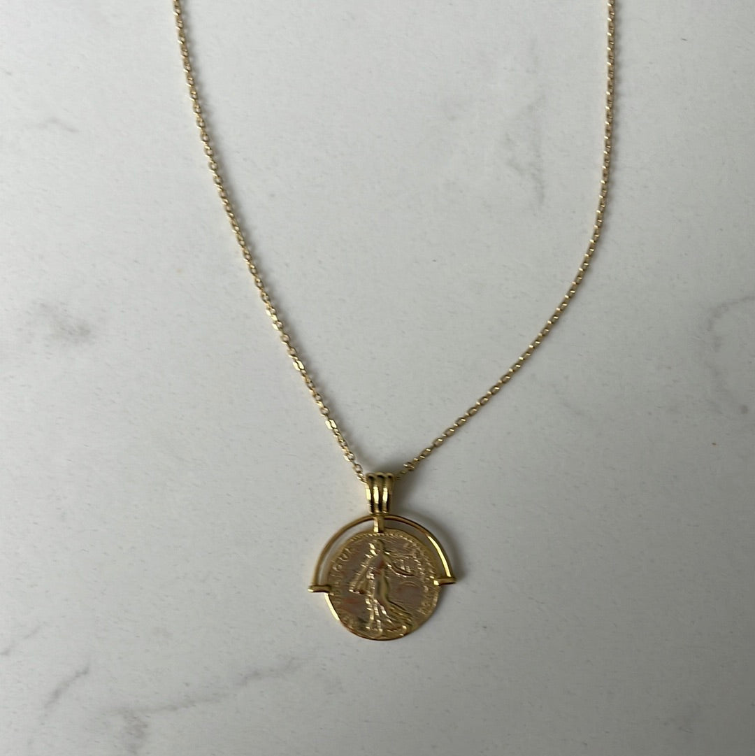 Gold coin necklace 17