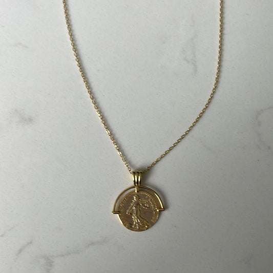 Gold coin necklace 17