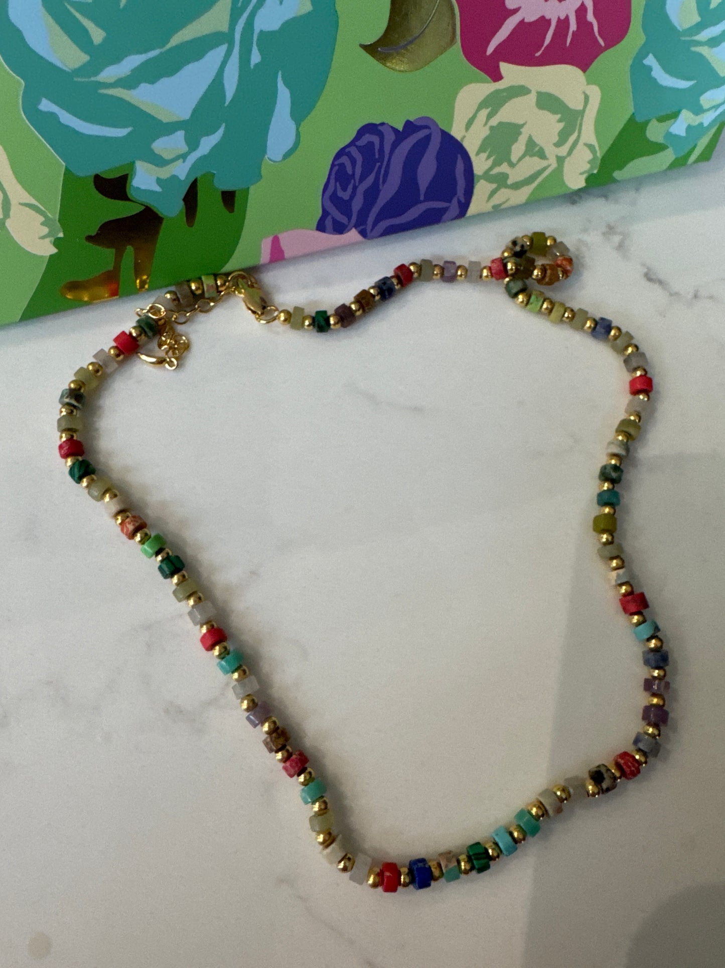 Multicoloured Beaded necklace A86