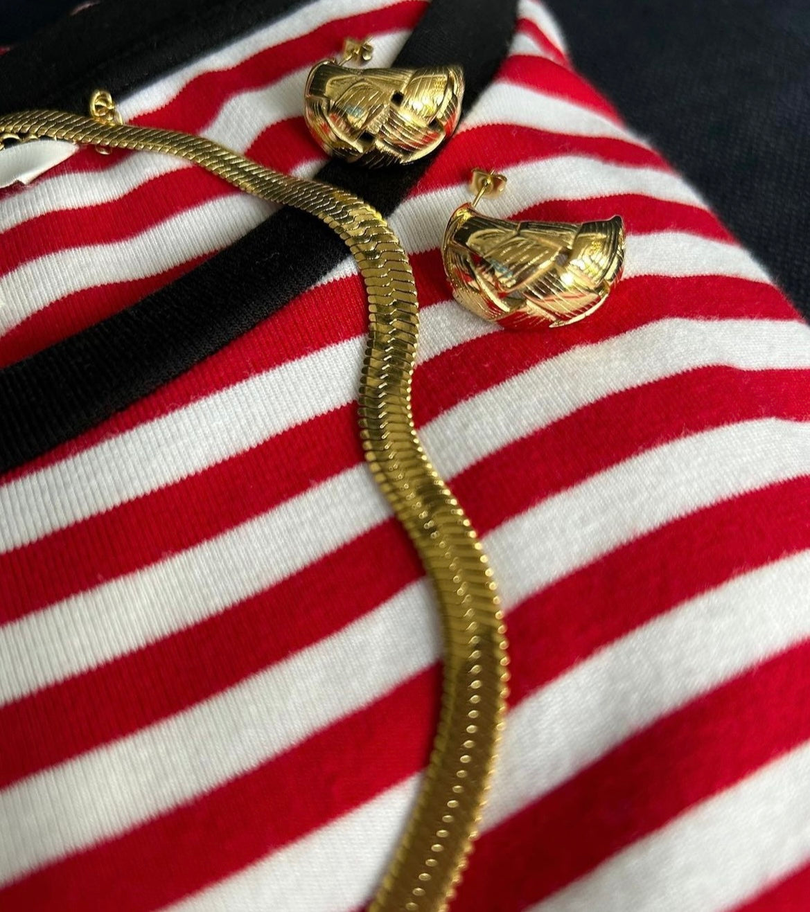 Gold & silver chunky lattice earrings 15