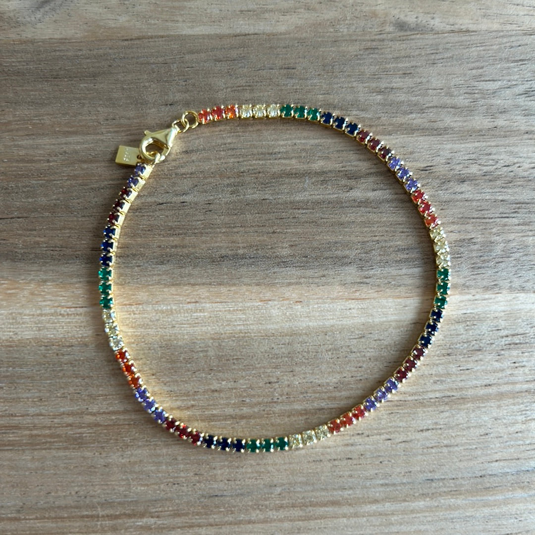 Multicoloured diamanté bracelet