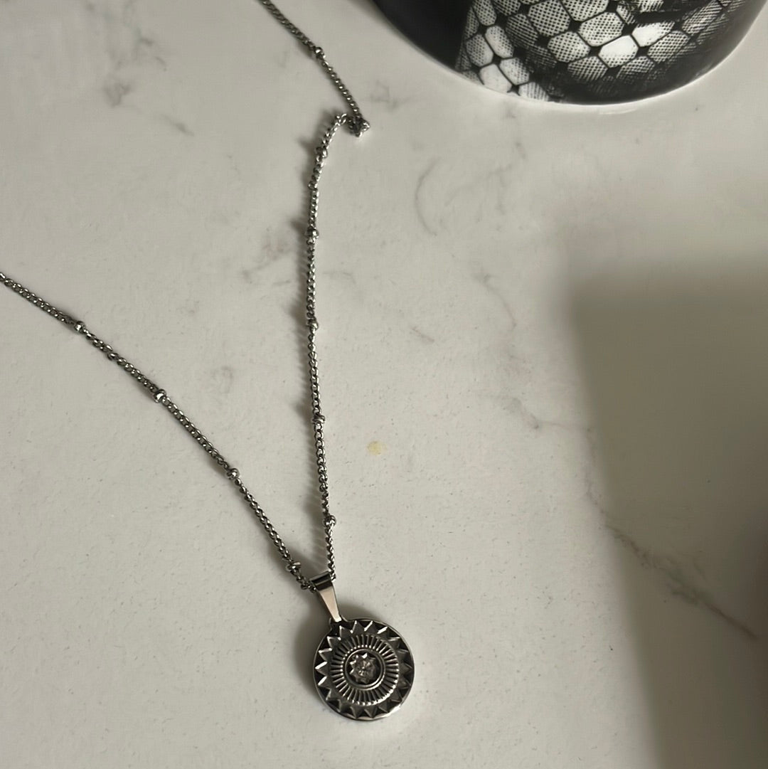 Silver Aztec necklace 48