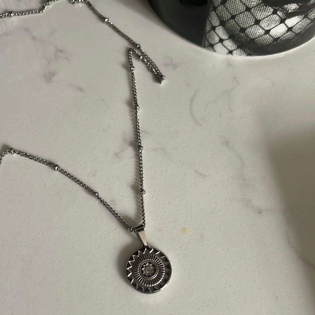 Silver Aztec necklace 48