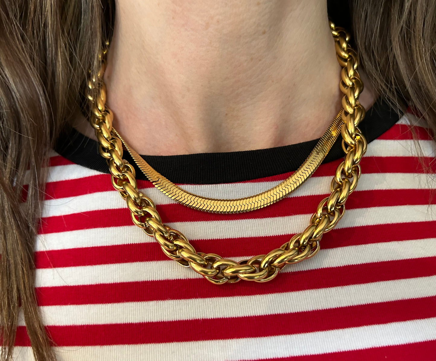 Gold snake chain 28