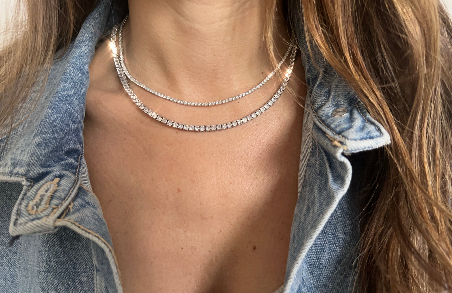 Chunky diamanté tennis necklace 07