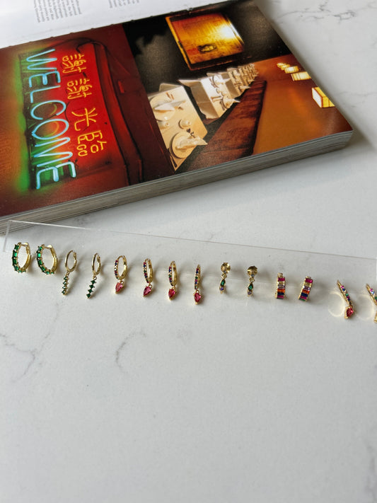 Hoop/ hoop drop Huggies earrings 43