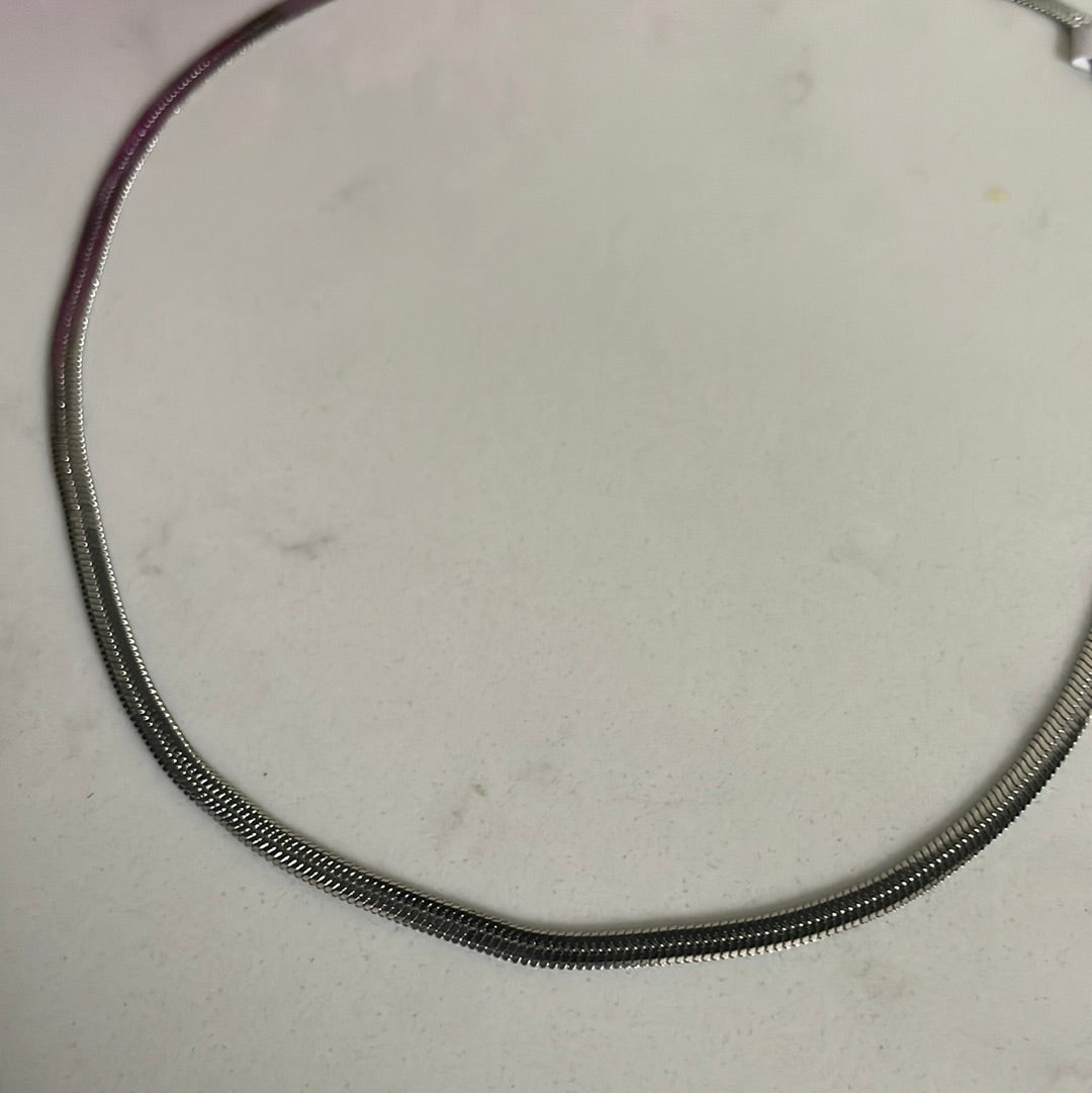 Silver snake necklace 49
