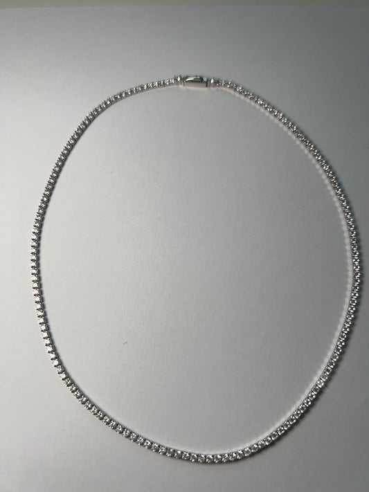 Diamanté sterling silver Tennis Necklace 10