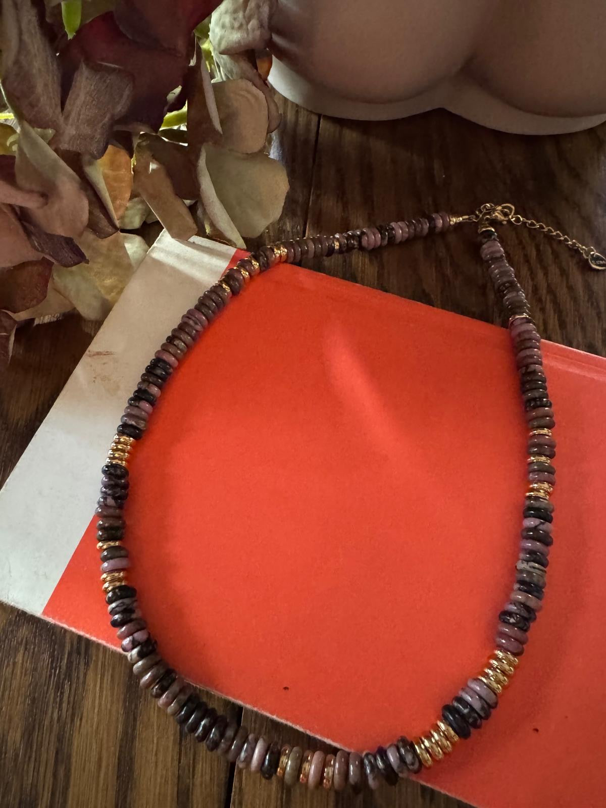 A57 Browns & golds beaded necklace