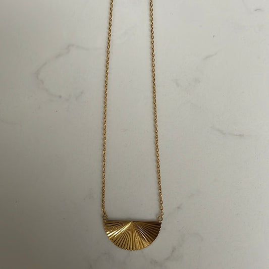 Gold semi circle necklace 27