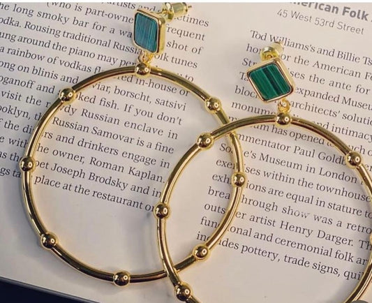 Green stud hoop 33