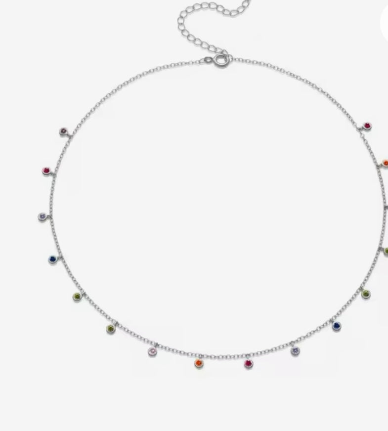 Coloured droplet necklace