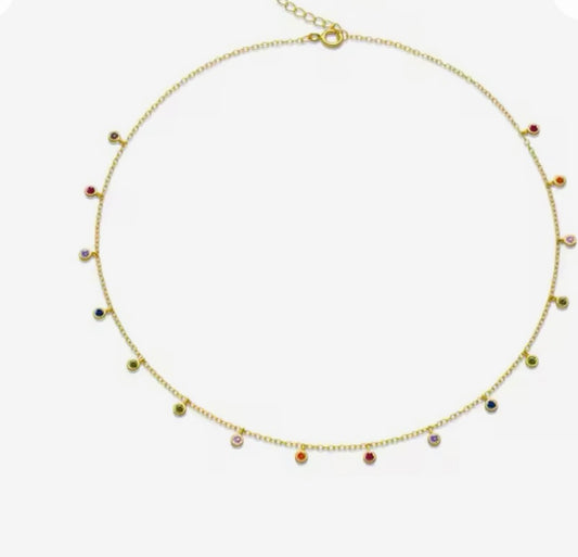 Coloured droplet necklace