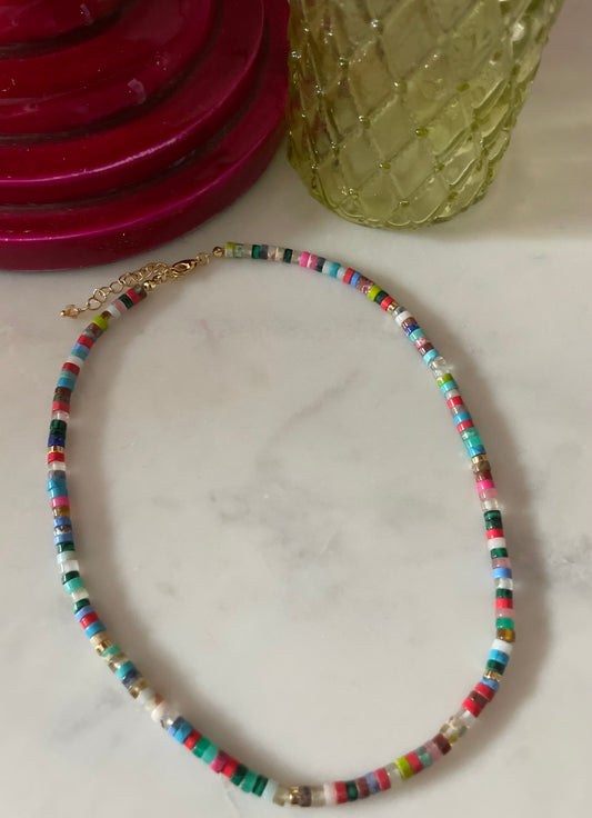 Multicoloured Beaded necklace A86