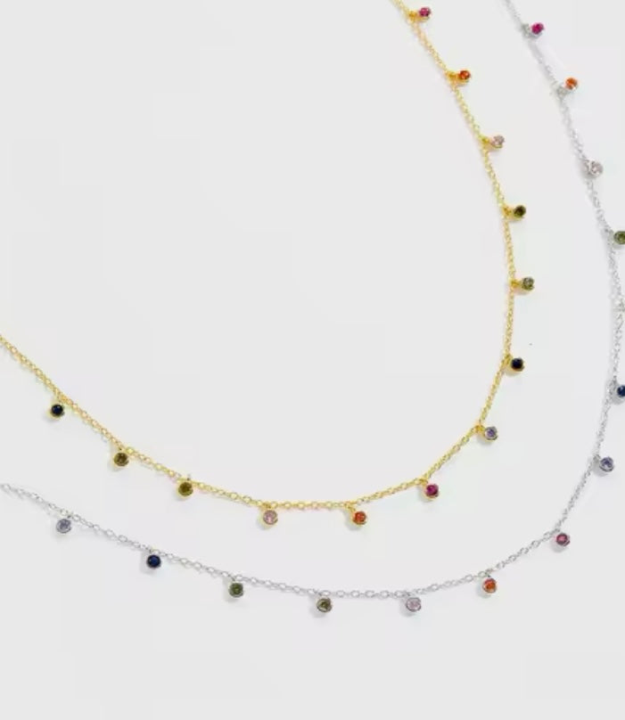 Coloured droplet necklace