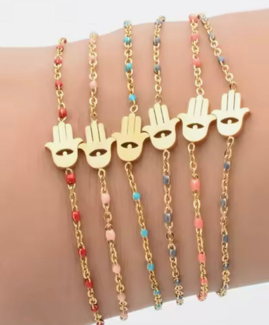 Beaded Hamsa bracelet 03