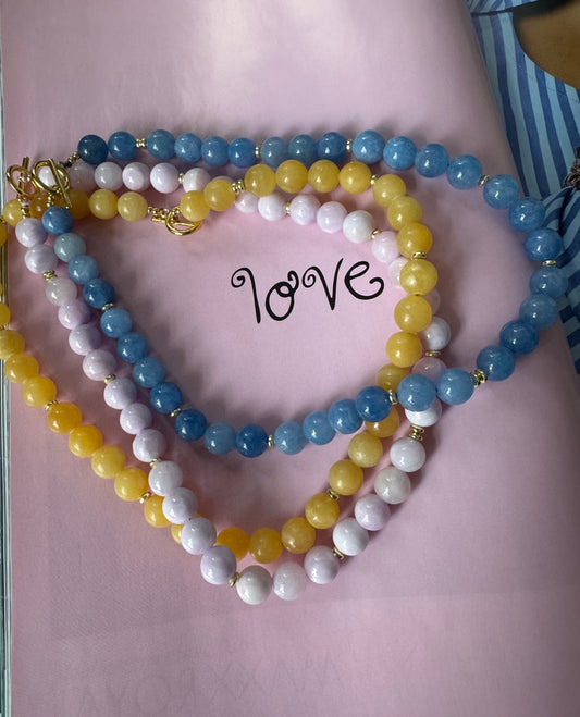 Pastel beaded necklaces B7