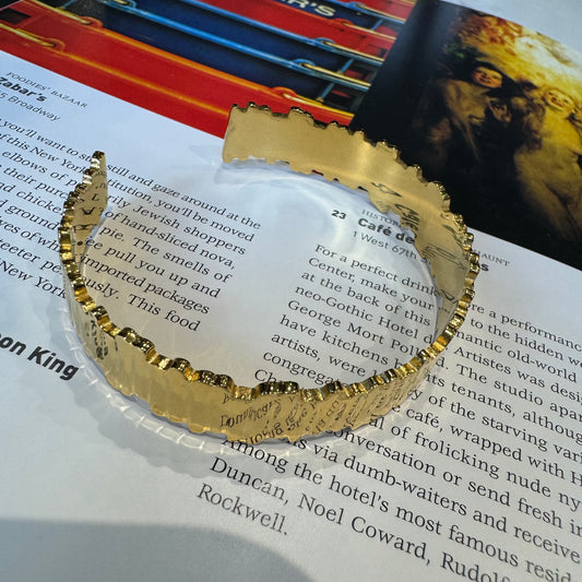 Gold ridged bangle 88