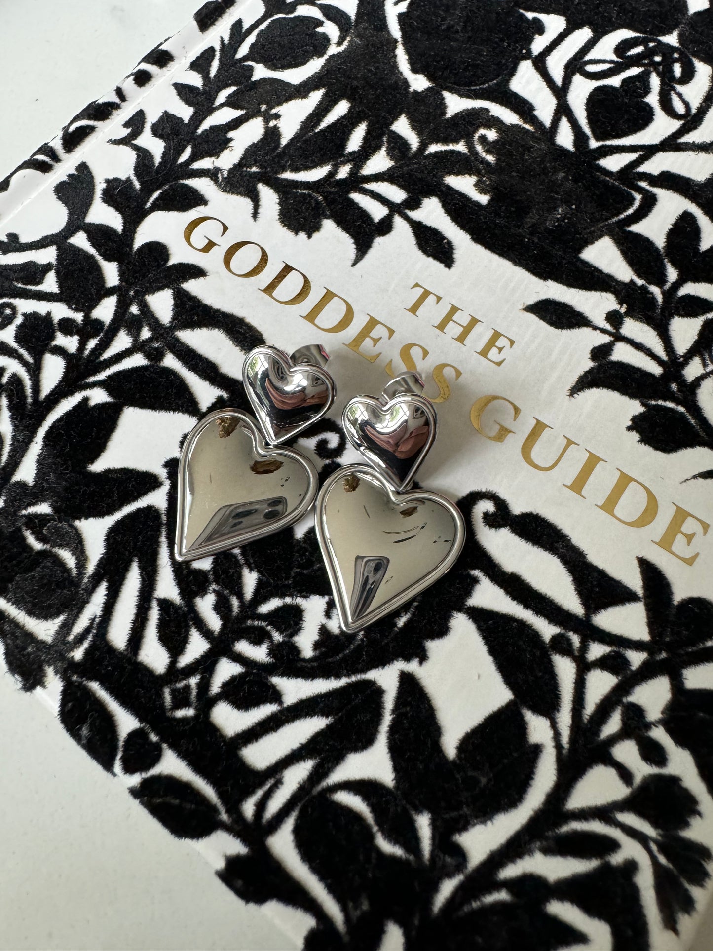 Silver heart drop earrings 96