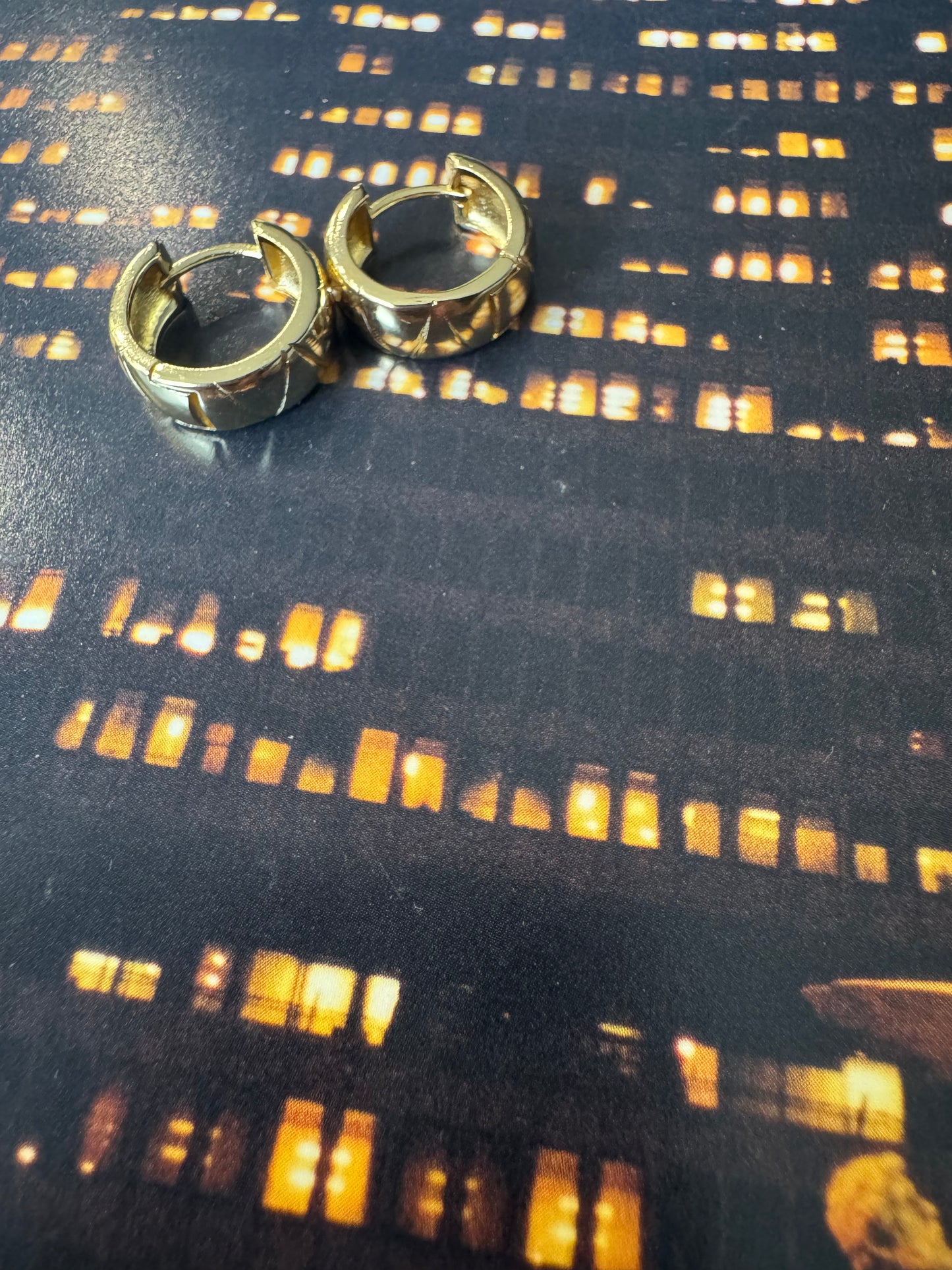 Gold / Silver chunky chubby hoops  A38