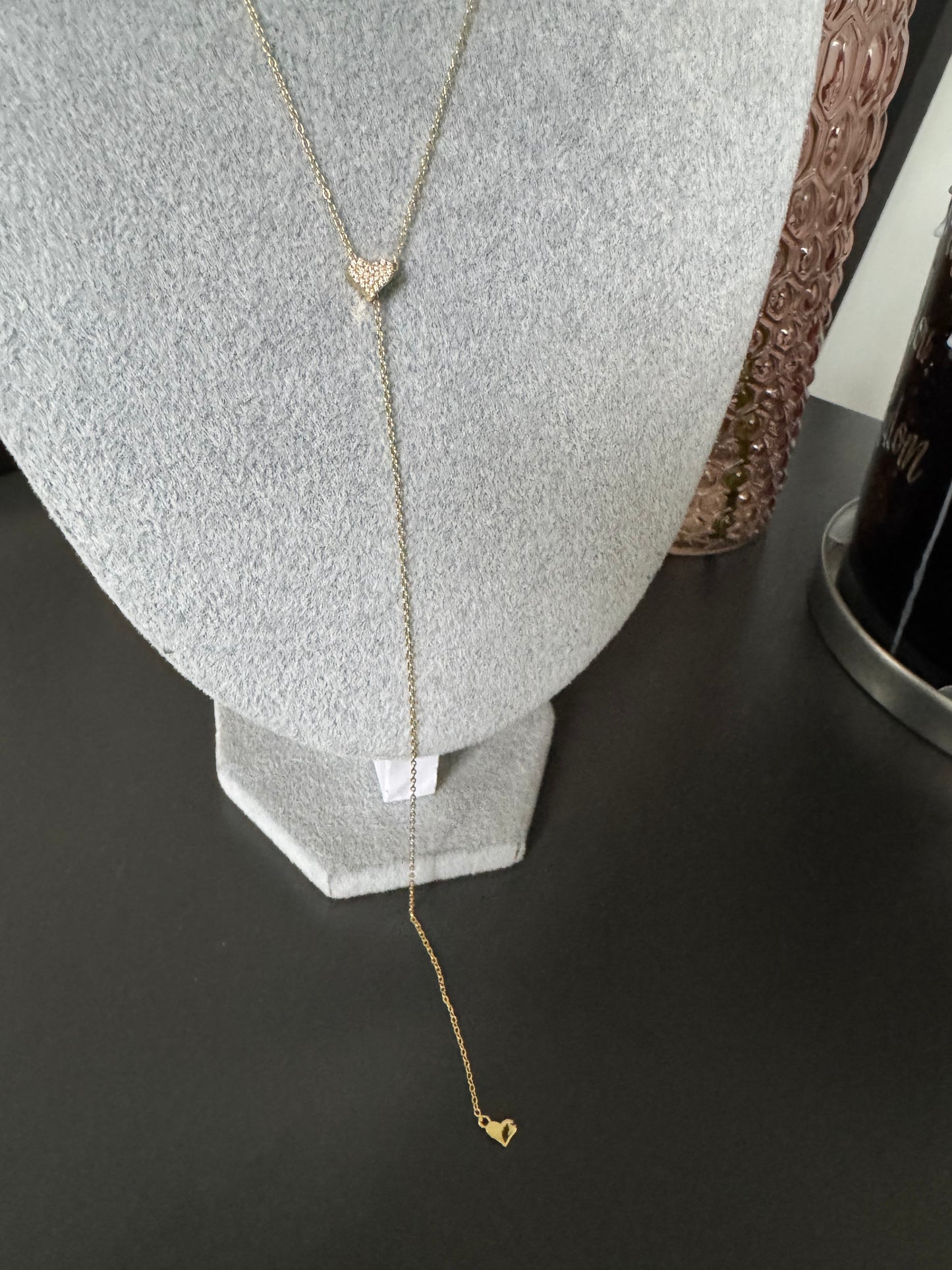 Heart lariat necklace A41