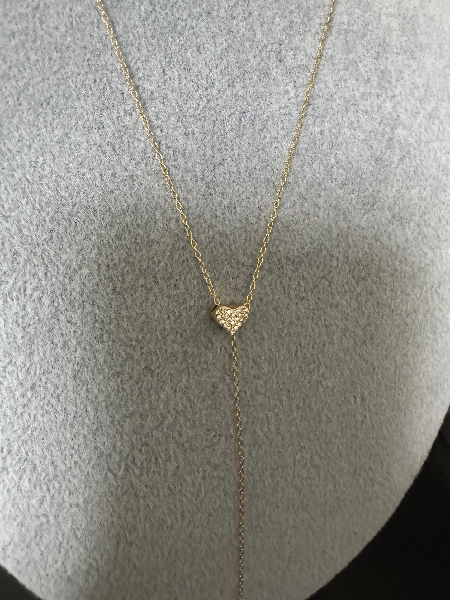 Heart lariat necklace A41