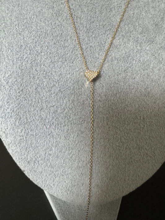Heart lariat necklace A41
