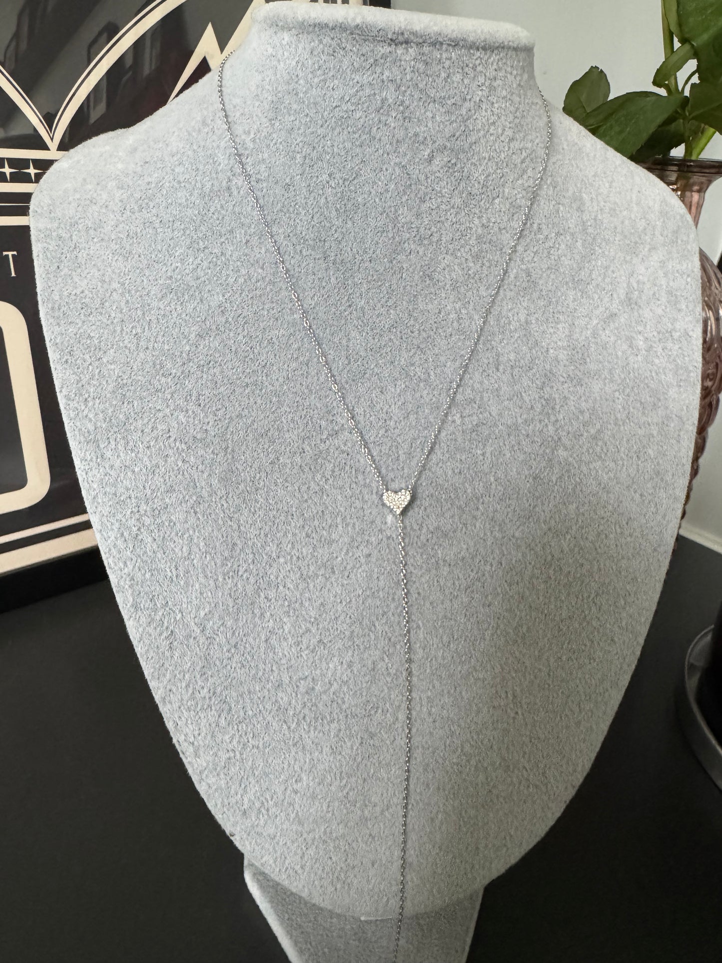 Heart lariat necklace A41