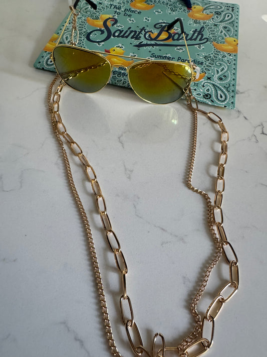 Gold sunglasses chain B26