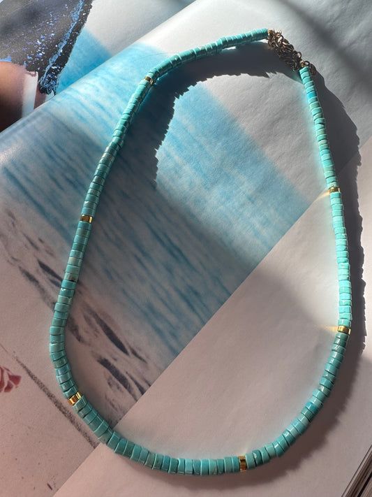 Turquoise beaded necklace B2