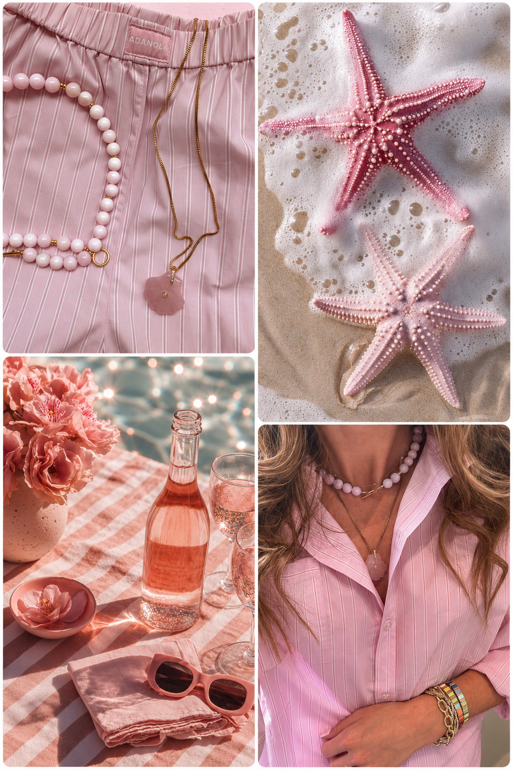 Pink shell necklace B35