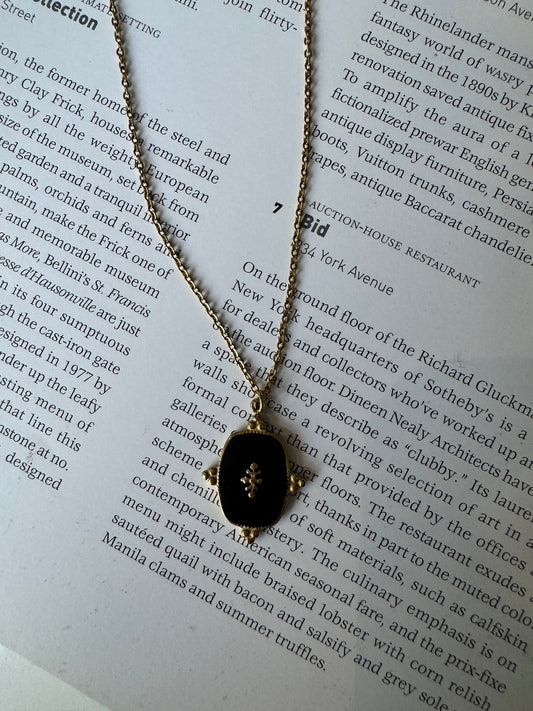 Black gold long pendant necklace 66