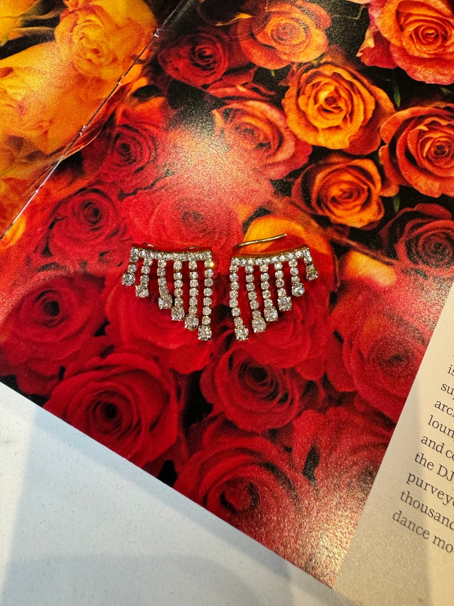 Diamanté drop climber earring 87