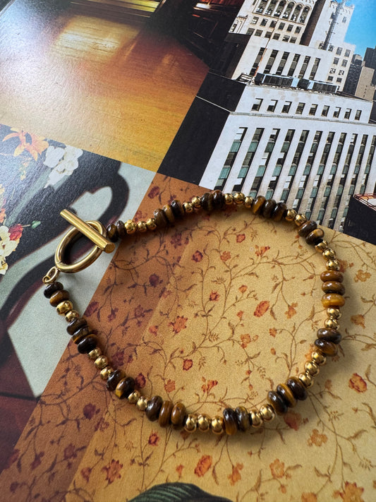 Tigers eye beaded bracelet B57